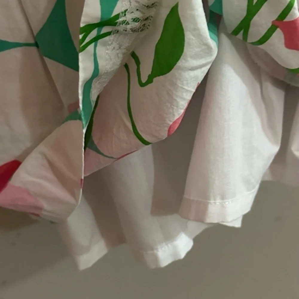 Lilly Pulitzer Girls Sleeveless Shift Dress 16 Altered Tucks White Pink Green